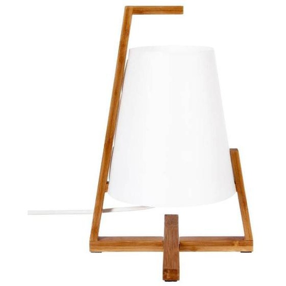 Lampe à poser - Bambou - H 32 cm - Blanc - Contemporain - Design