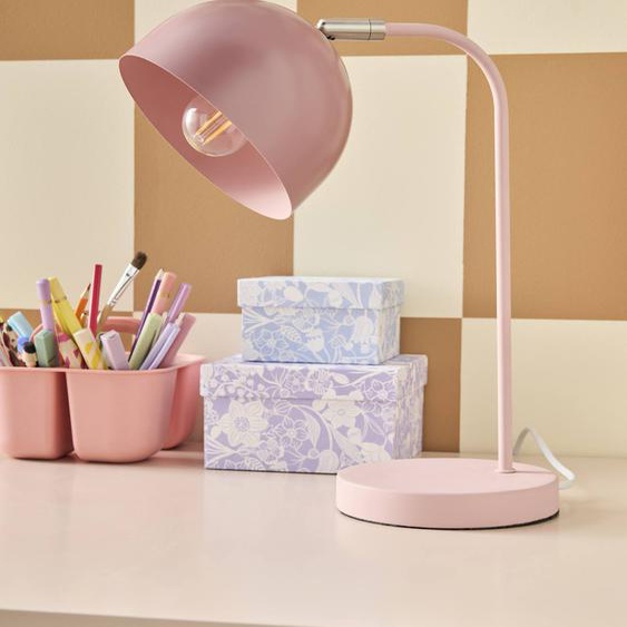 Lampe à poser en métal bicolore rose