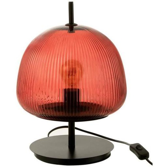 Lampe à Poser - J-LINE - Oasis - Verre - Rouge - Vintage - 25cm