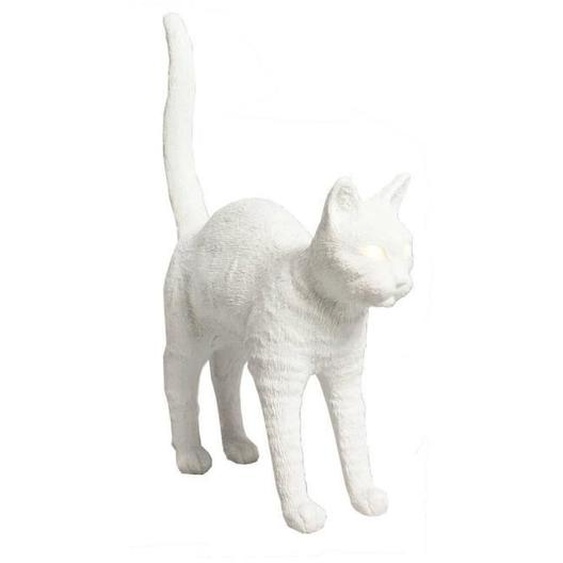 Lampe à poser LED sans fil et tactile Chat Résine L46cm Blanc Seletti - Felix