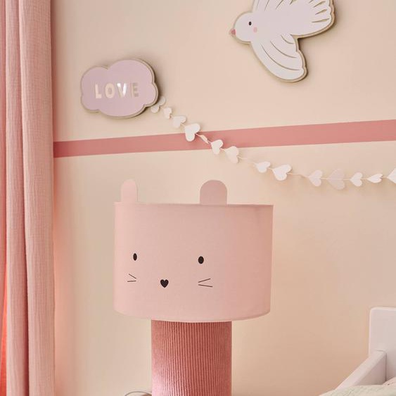 Lampe à poser tête danimal et pied en velours rose
