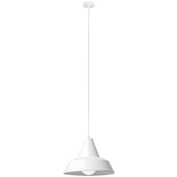 Lampe À Suspension Uma Couleur Blanc - Design Industriel En Métal, Raccordement E27, 75W, Ip20, Idéale Pour Éclairage Intérieur - Groupe Rossini