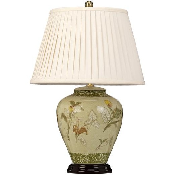 Lampe Arum Lily E27 60W Elstead floral crème vert porcelaine
