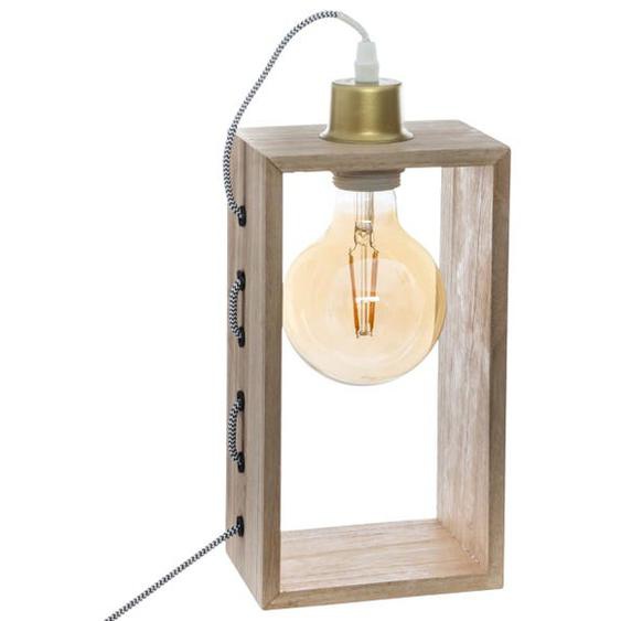 Lampe bois rectangle H28