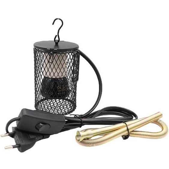 Lampe chauffante 50W, céramique infrarouge, standard UE 220V, lampe chauffante avec écran, chauffage de terrarium pour tortues, perroquets, lézards, oiseaux, accessoires dhiver