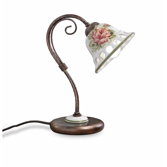Lampe classique Napoli métal et céramique cuivre noir 1 lumière E14
