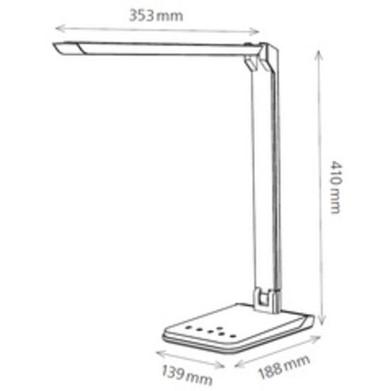 Lampe de bureau à LED Lumina, pied, gris métallisé