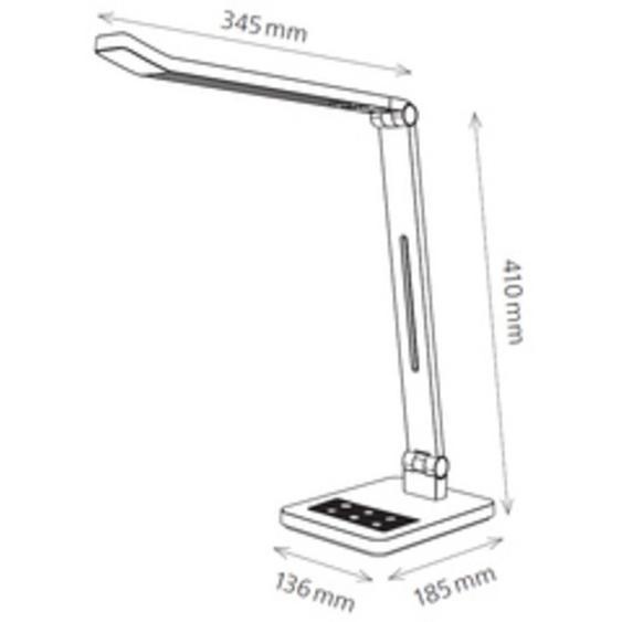 Lampe de bureau à LED Tide, pied, gris métallisé