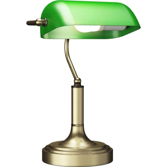Lampe de bureau - Douille E27 - Abat-jour réglable - Interrupteur tactile - Prise UE 220 V - Métal, pied stable - Vert émeraude