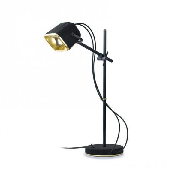 Lampe Mob noire - Swabdesign - Velours noir et or -