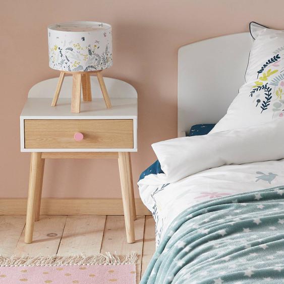 Lampe de chevet bois PAPILLON blanc