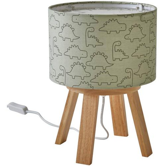 Lampe de chevet bois PETIT DINO kaki