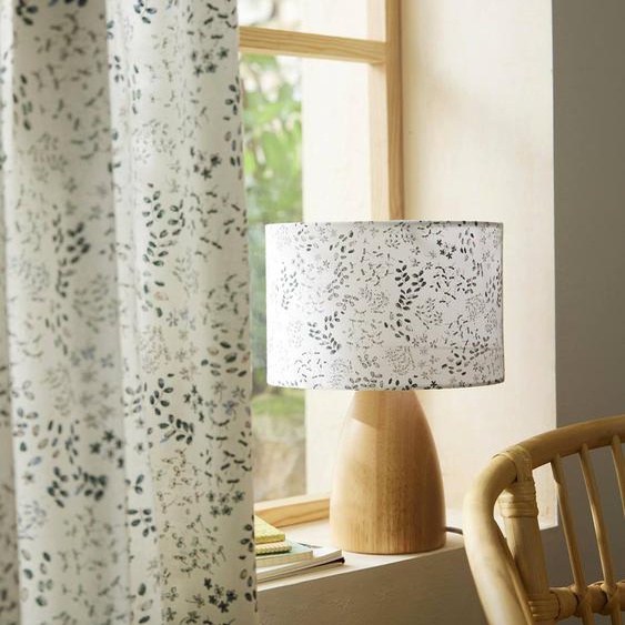 Lampe de chevet imprimé fleur écru