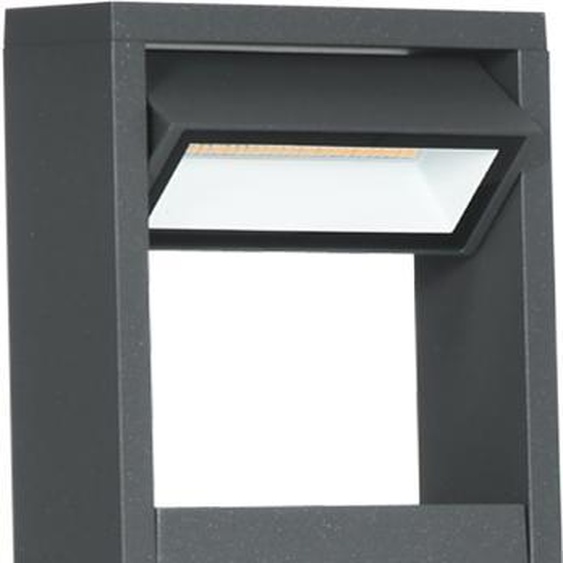 Lampe de jardin Fortuna Lai, lampe de chemin, lampe de jardin avec lumière LED blanc chaud, borne lumineuse avec angle dinclinaison réglable, étanche IP65, aluminium, pour lextérieur, gris foncé
