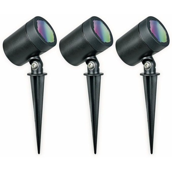 Lampe de jardin LED TINT LUMIÈRE MULTIPLE Flores, 3 pièces, 13 W, 540 lm, 195 mm