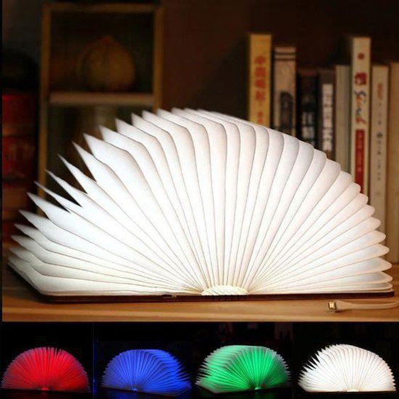 Lampe de livre pliage LED - Charge USB - 4 couleurs de lumière - 22 x 16 cm XUNI1665