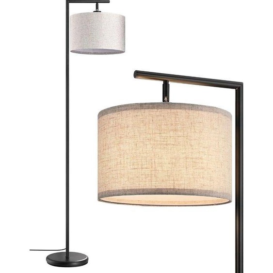 Lampe de salon, lampe à abat-jour en toile avec ampoule E27 (2700 K, blanc chaud), orientable, interrupteur au pied, salon, chambre, bureau, éclairage dhôtel