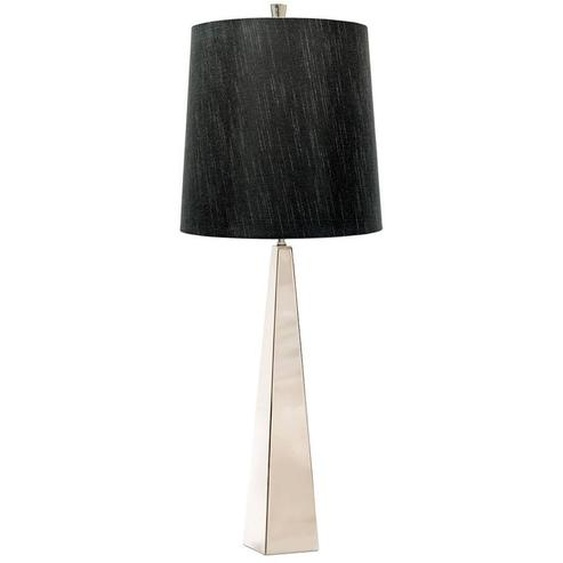 Lampe de table avec abat-jour Ascent, chromée et noire, 1xE27x60W, tissu, dimensions : 79x30x30 cm, IP20, Elstead