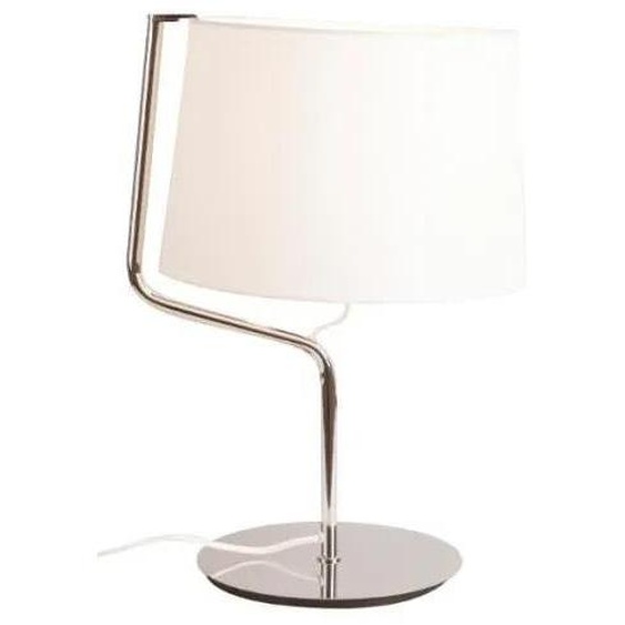 Lampe de table avec abat-jour blanc CHICAGO, chromée blanche, 1xE27x20W, tissu, dimensions : 46x32x30 cm, IP20, Maxlight
