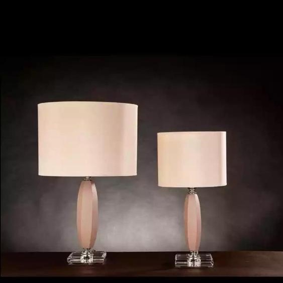 Lampe de table beige cristal lustre classique lampe à abat-jour de table nouveau