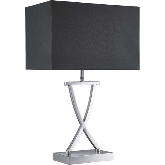 Lampe de table, chrome, abat-jour textile, H 48,5 cm, CLUB