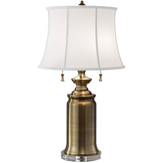 Lampe de table classique en laiton avec abat-jour blanc 68 cm Stateroom E27 60W Feiss