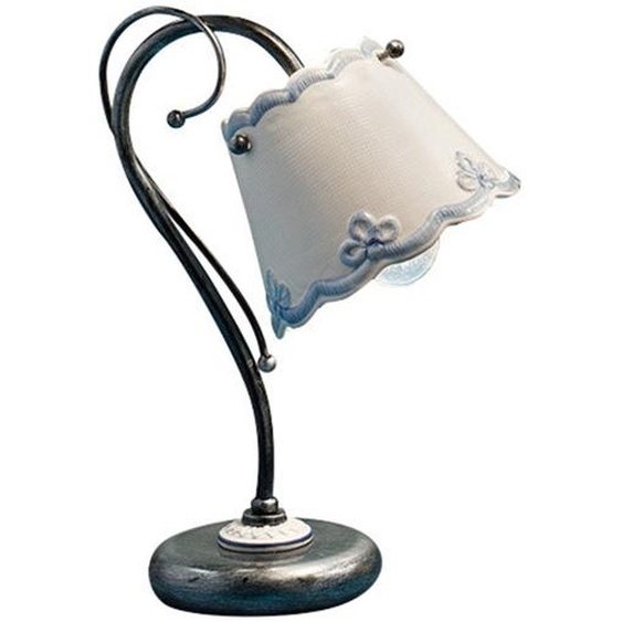 Lampe de table classique Ravenna Métal Céramique Noire Blanc Ombré Argent 1 Lumière E14