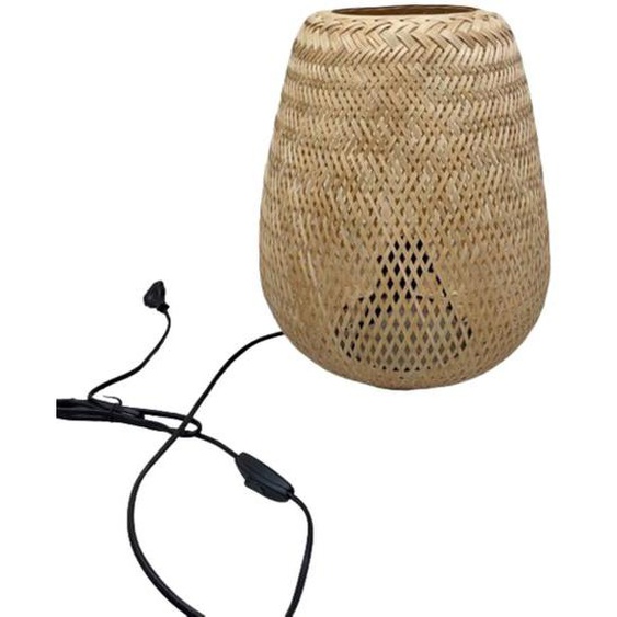 Lampe de table en bambou naturel H 35 cm