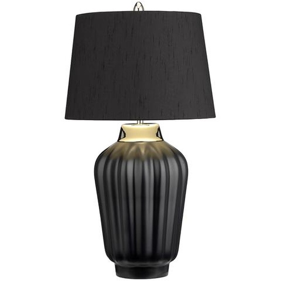 Lampe de table en céramique Bexley noir et argent 1xE27x60W céramique / plâtre dim. : 56,2 x 30 x 19,3 cm IP20 Quintiesse