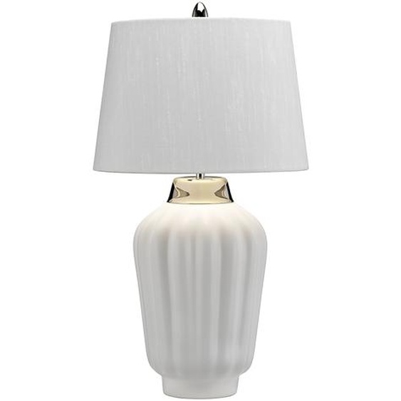 Lampe de table en céramique élégante blanc nickel Bexley E27 60W Quintiesse