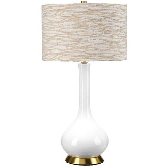 Lampe de table en céramique Milo, blanc crème, 1xE27x60W, céramique / plâtre, dimensions : 69x36x36 cm, IP20, Elstead