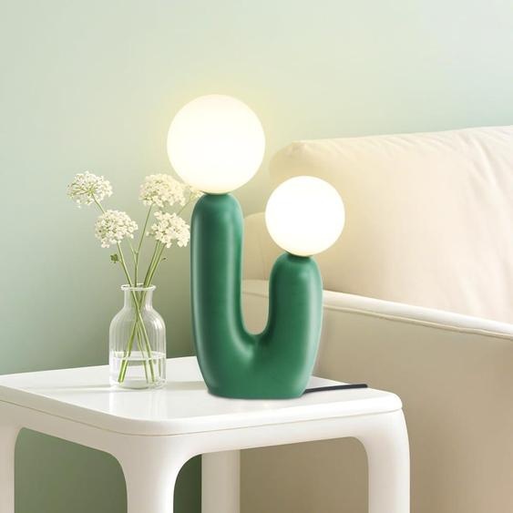 Lampe de table en forme de cactus, en résine, à intensité variable, 40 cm, vert