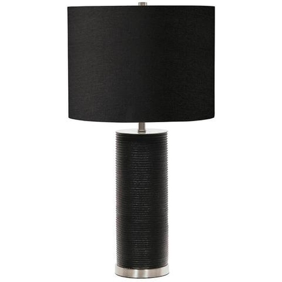 Lampe de table en porcelaine élégante noire 65cm Ripple E27 60W Elstead