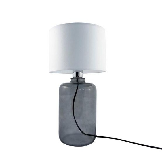 Lampe de table en verre blanc fumé avec abat-jour 41 cm E27 40W Samasun Zuma Line
