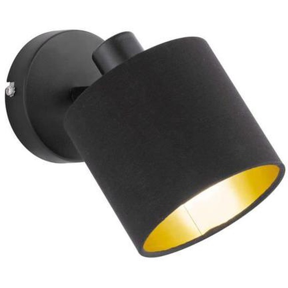 Lampe de table - Tommy - Spot Simple - Abat-jour Noir - Base Métal Noir - H.19Cm