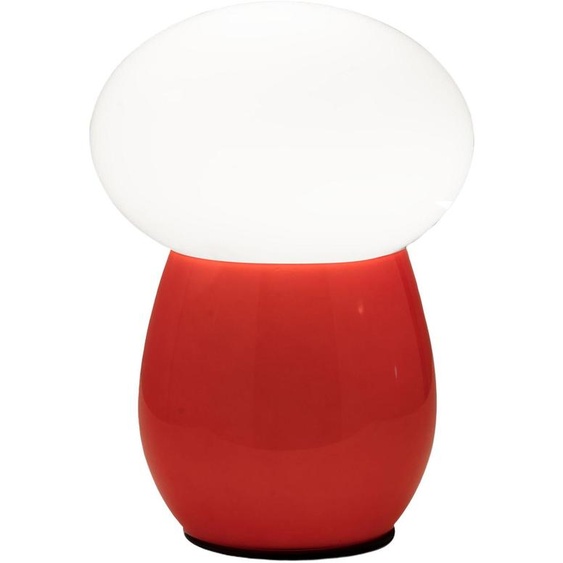Lampe De Table Freddy En Verre Soufflé Rouge, Douille E27 40W, Interrupteur Intégré, Design Élégant Et Moderne - Collection Freddy
