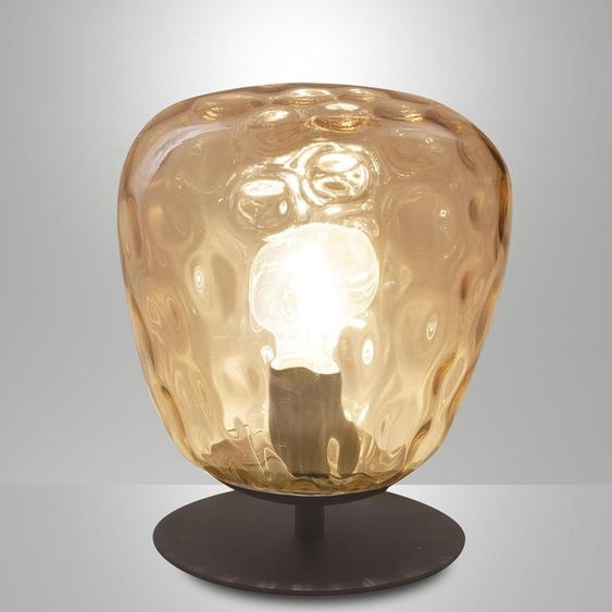 Lampe de table Gisella en verre soufflé et métal ambré E27 40W - Éclairage dintérieur élégant au design moderne et raffiné