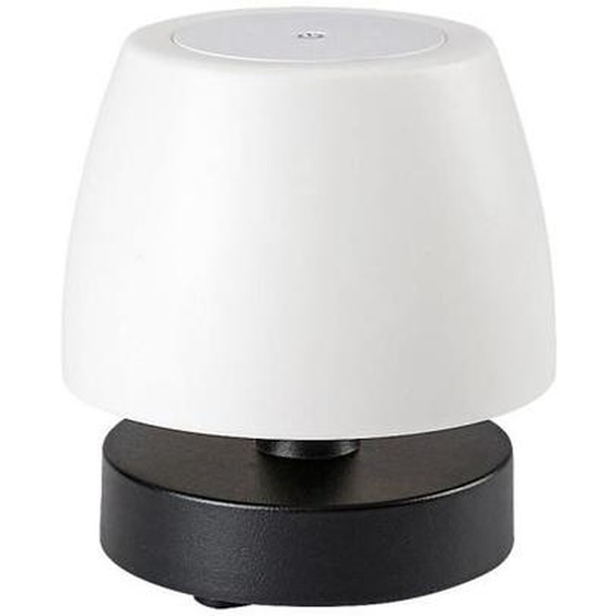 Lampe de table LED extérieur en plastique avec abat-jour blanc gradable classe G Rabalux Odera - black - 16x17x16 cm