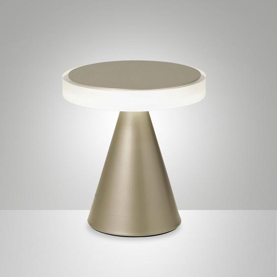 Lampe de table LED Fabas, lumière neutre 8 W 750 lm 3000 K, structure en métal et méthacrylate avectactile, or mat - Fabas Luce