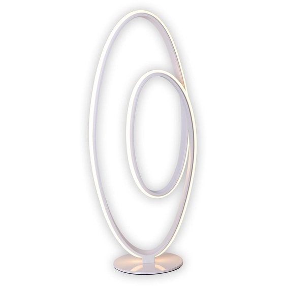 Lampes de table - Lampe de table LED, hauteur : 60 cm, blanche, modèle ODRIVE, design moderne, en métal et en plastique, blanche, hauteur 60 cm, dimensions 25 x 17 cm, avec LED, variateur intégré, interrupteur à cordon