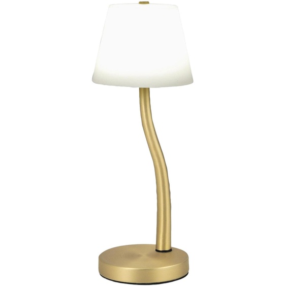 Lampe De Table Led Ibla 9W 750Lm 3000K, Variateur Tactile, Structure En Métal Et Verre Soufflé, Couleur Laiton Satiné - Ibla