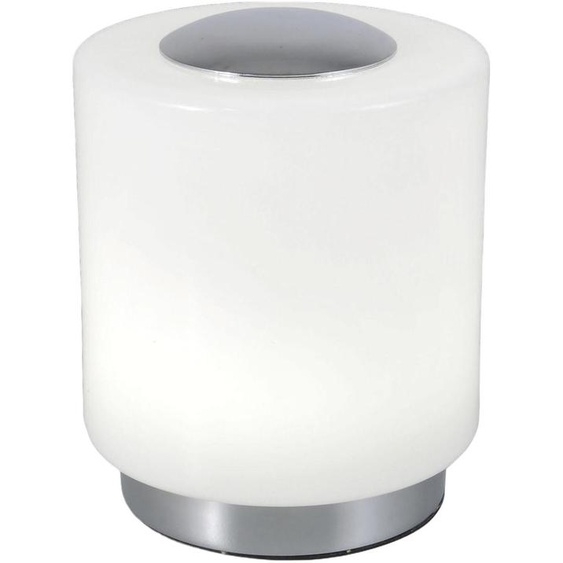 Lampe De Table Led Intégrée Simi, Structure En Métal Et Verre Soufflé Chromé, 8 W, Blanc Chaud 3000 K, À Intensité Variable Tactile, Code 3257-30-138