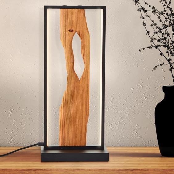 Lampe de table LED moderne en bois et métal - Lumière blanc chaud pour intérieurs