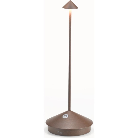 Lampe de table LED Pina Pro Corten rechargeable et dimmable sans fil Zafferano 2200-2700-3000K