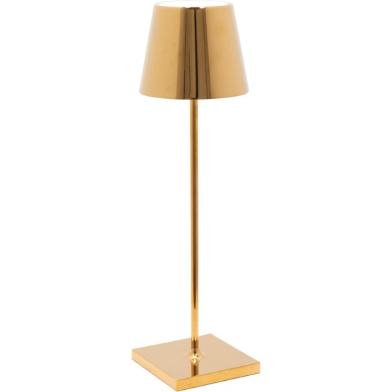 Lampe de table LED Poldina Pro Glossy Gold, rechargeable et dimmable avec une autonomie allant jusquà 12 heures