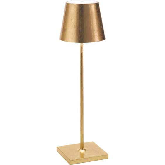 Lampe de table LED Poldina Pro Gold Leaf, rechargeable et dimmable avec une autonomie allant jusquà 12 heures