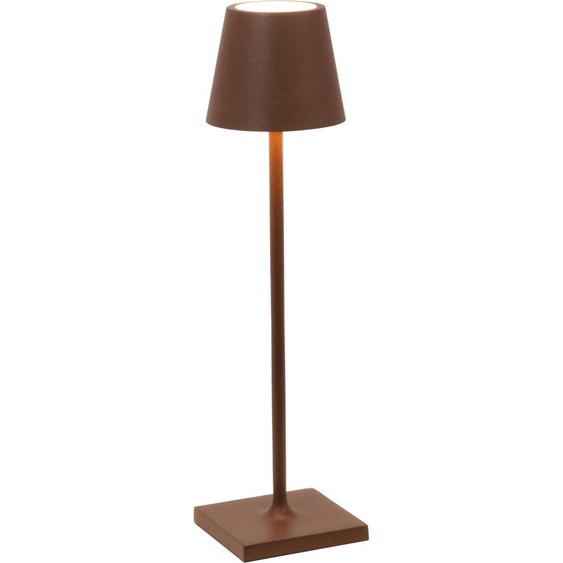 Lampe de table LED Poldina Pro Micro Corten, rechargeable et dimmable avec une autonomie allant jusquà 12 heures