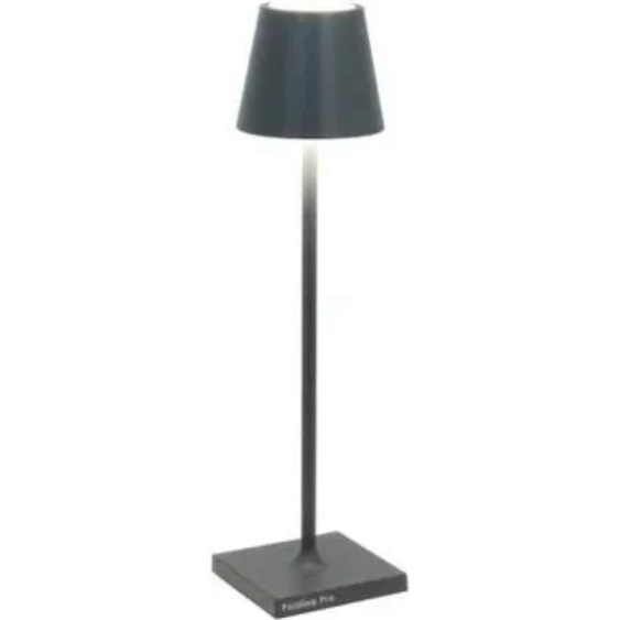 Lampe de table LED Poldina Pro Micro Gris Foncé, rechargeable et dimmable avec une autonomie allant jusquà 12 heures