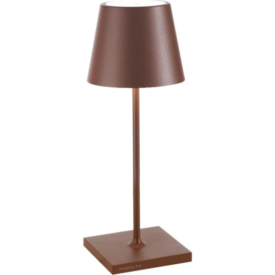 Lampe de table LED Poldina Pro Mini Corten, rechargeable et dimmable avec une autonomie allant jusquà 12 heures