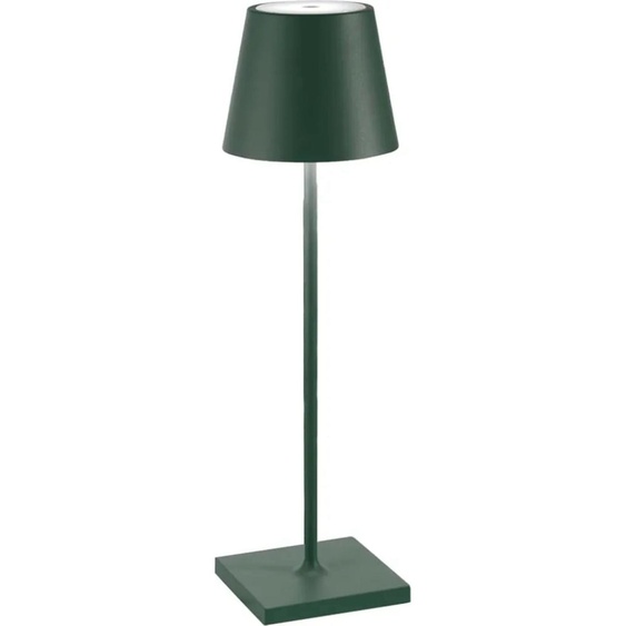 Lampe de table LED Poldina Pro Vert Foncé, rechargeable et dimmable avec une autonomie allant jusquà 12 heures